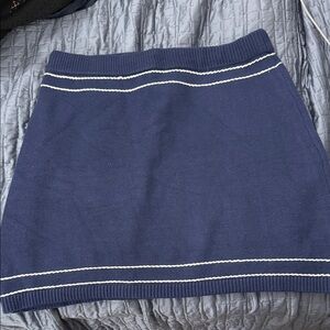 LOFT Navy Mini Skirt with White Trim